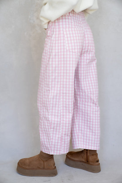 Pink Gingham Barrels