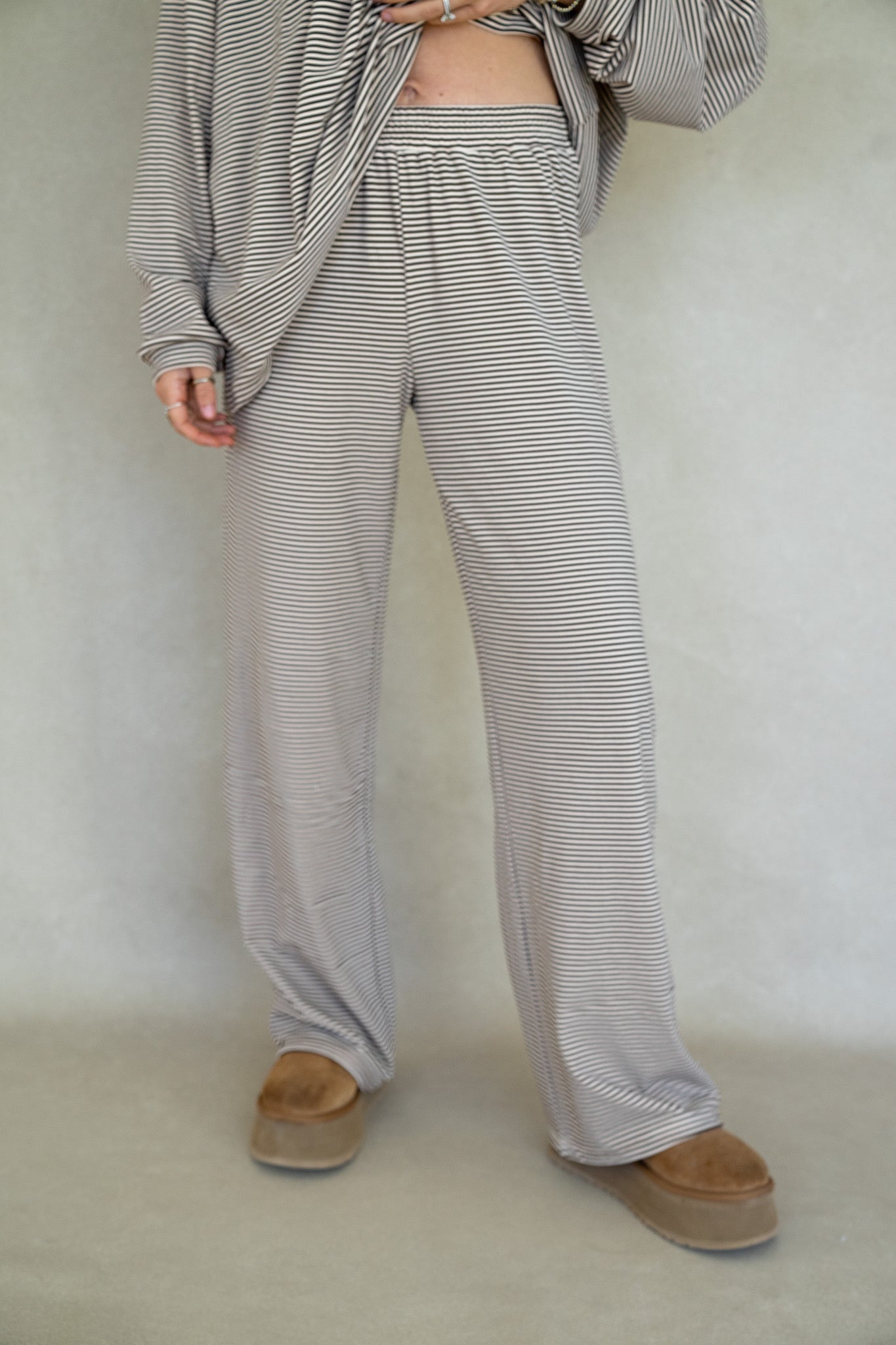 Katy Striped Pants - Chocolate