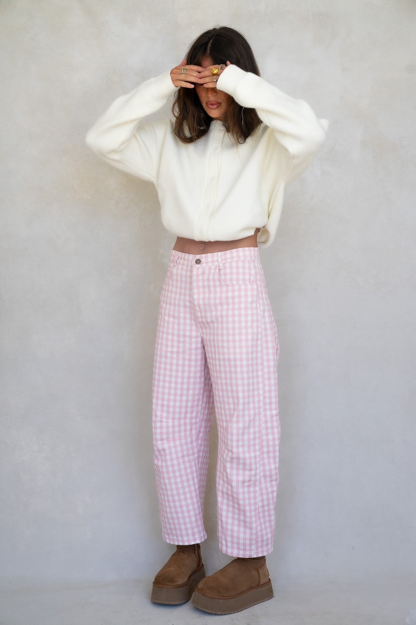 Pink Gingham Barrels