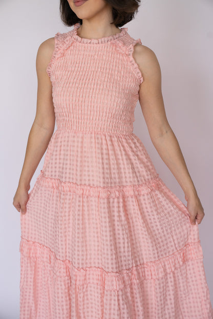 Rosewater Ruffle Smock Dress
