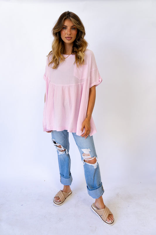 Babydoll Gauze Top (Multiple Colors)
