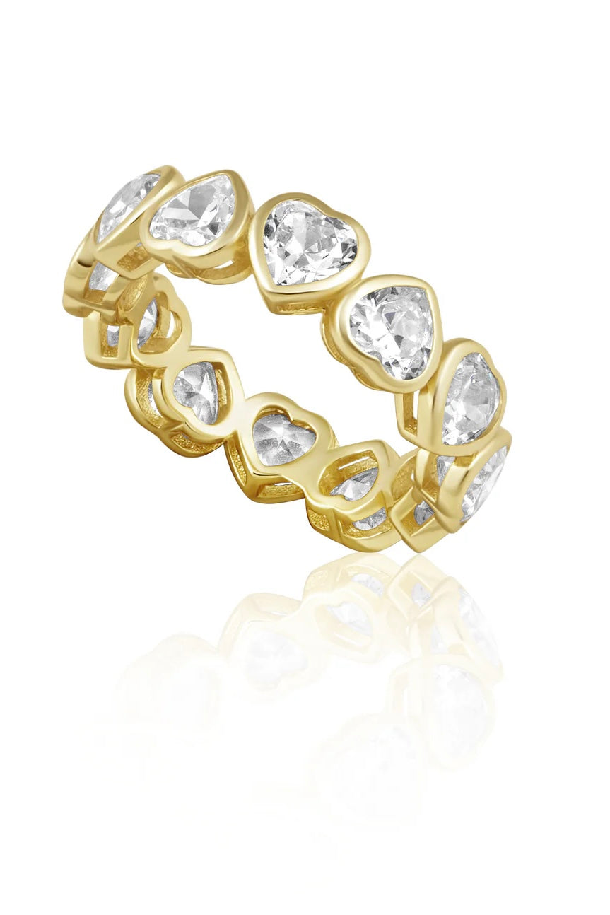 Bezel Heart Ring (Multiple Colors)