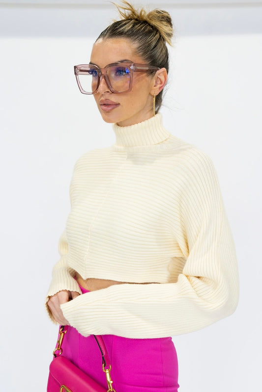 Chunky Turtleneck Cropped Sweater