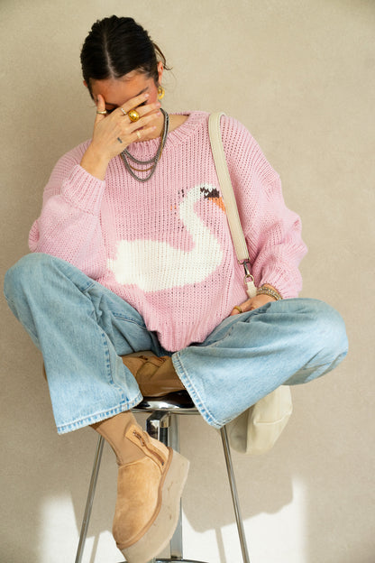 Swan Oversized Knit Sweater