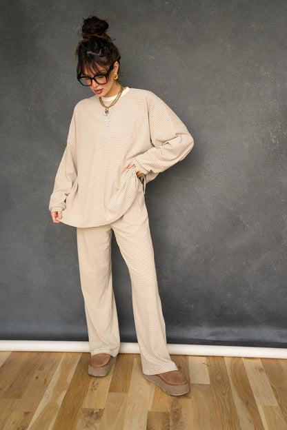 Katy Striped Top - Beige