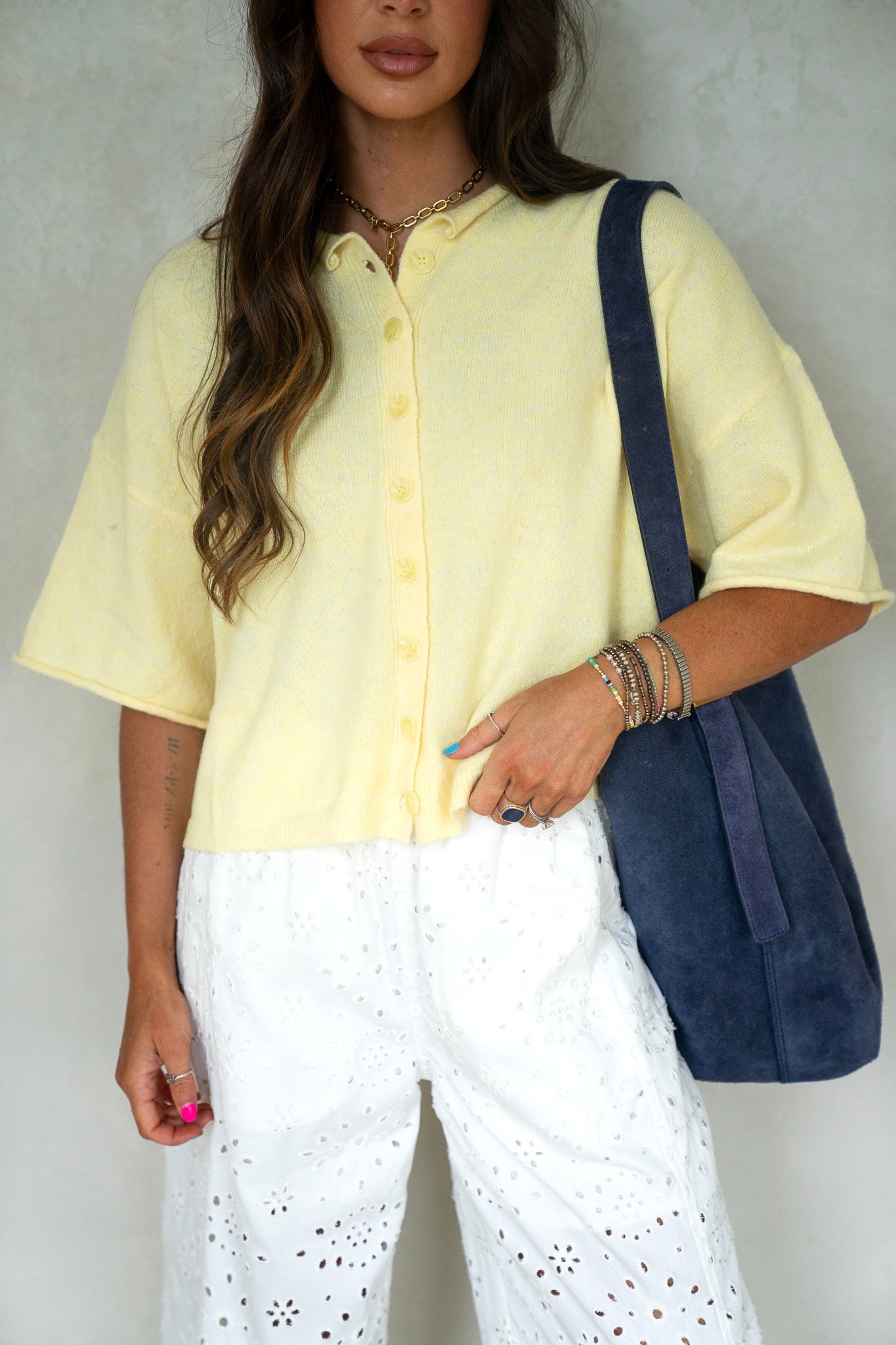 Short Sleeve Lemon Button Down