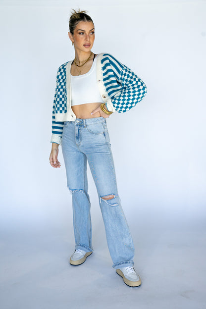 Mixed Up Cropped Cardi Multiple Colors)