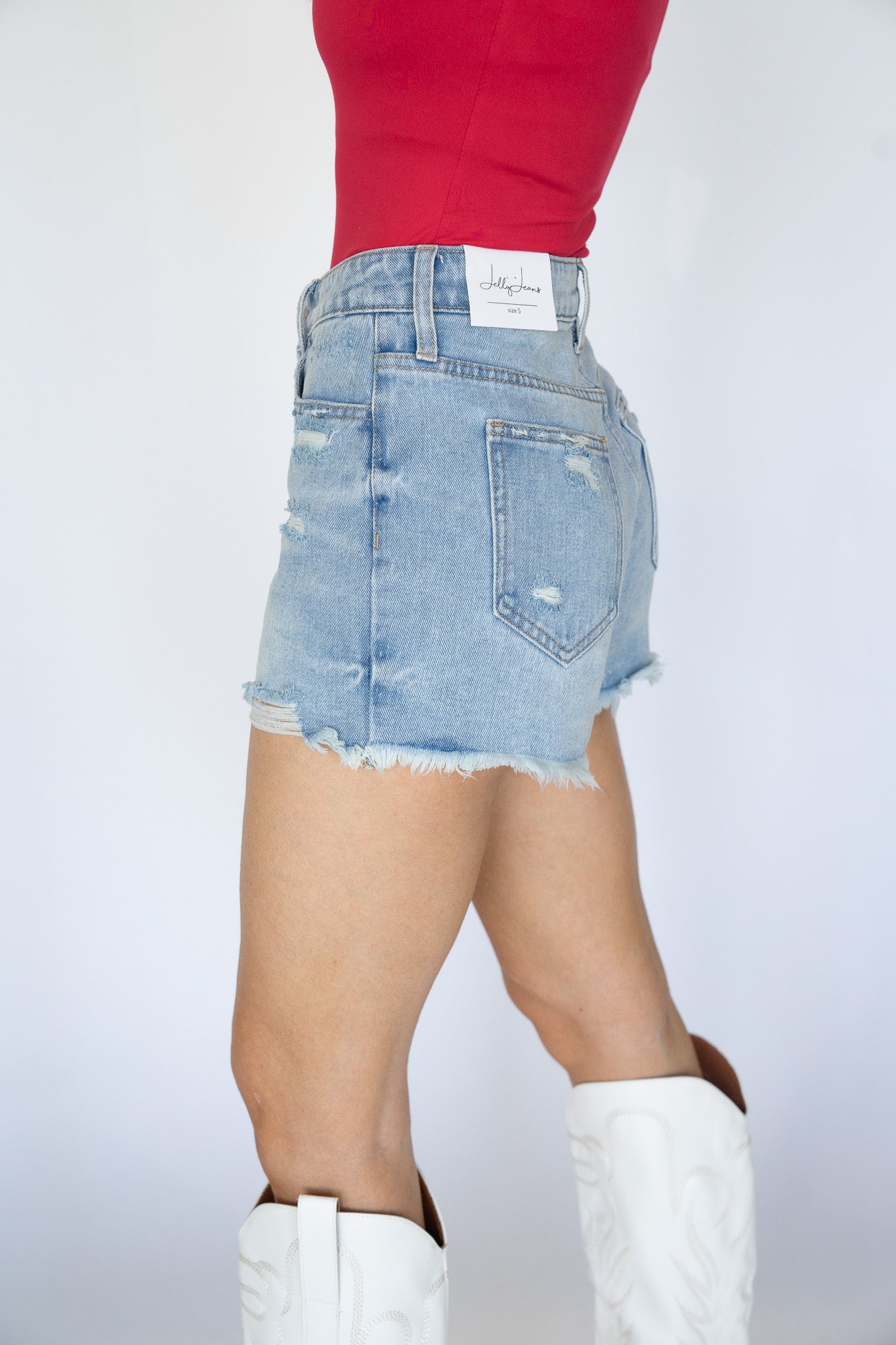 Mid Rise Hem Shorts