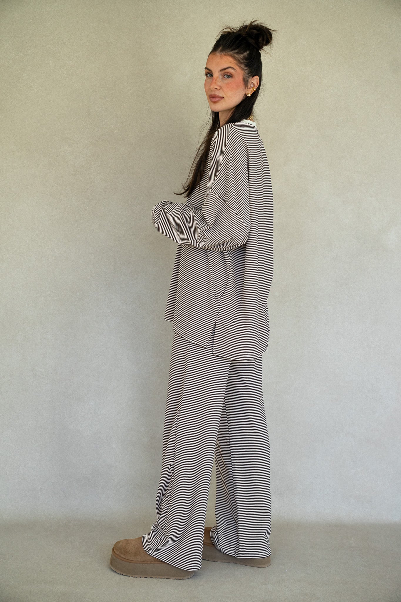 Katy Striped Top - Chocolate