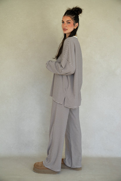 Katy Striped Top - Chocolate