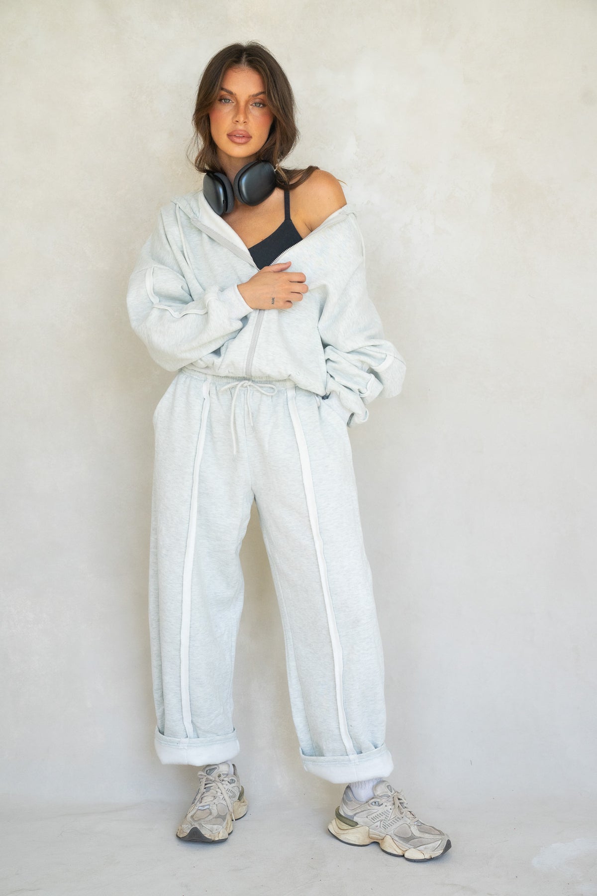 Halo Barrel Sweat Set - Heather Grey