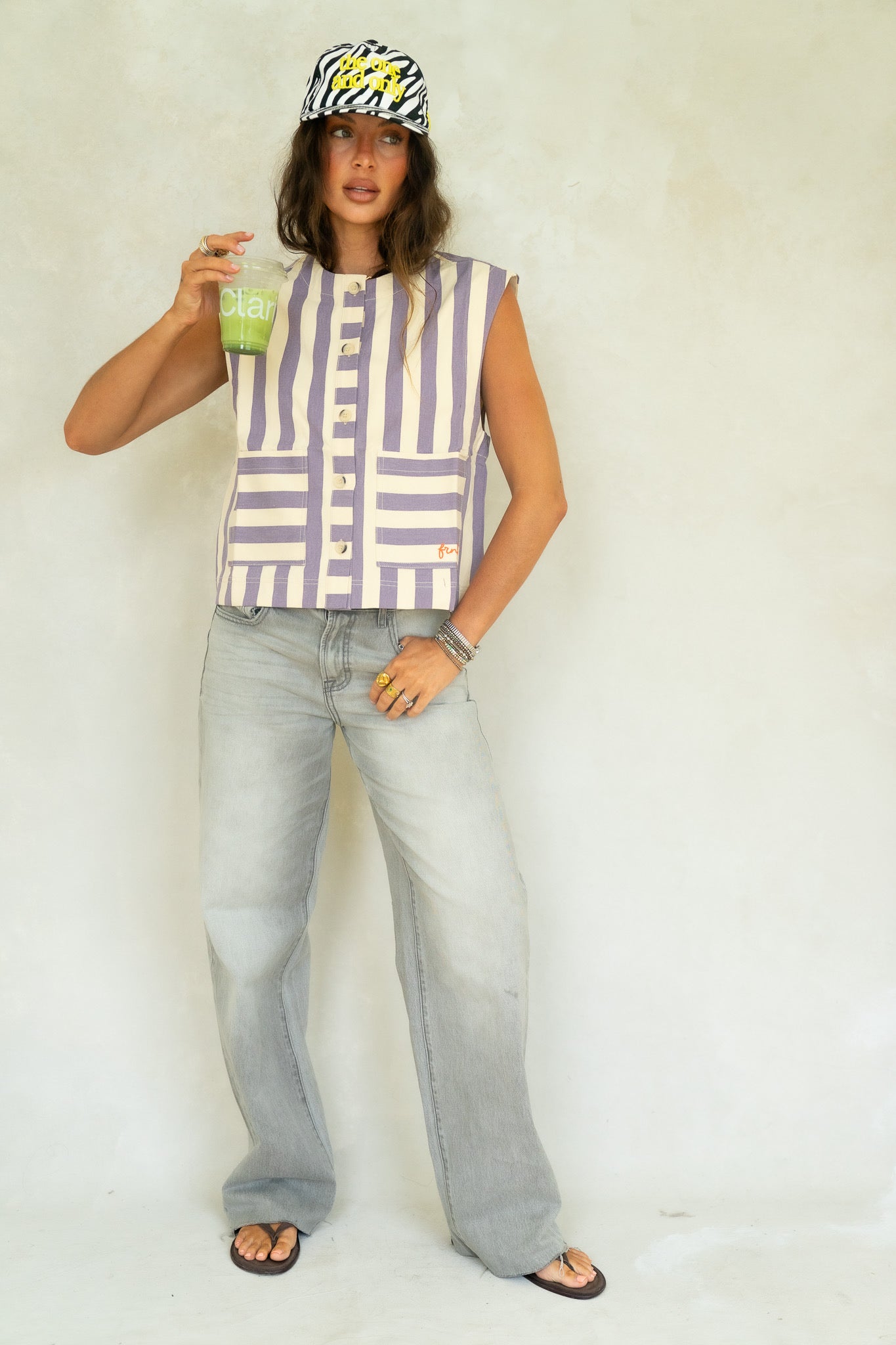 FRNCH Striped Vest