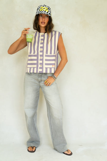 FRNCH Striped Vest