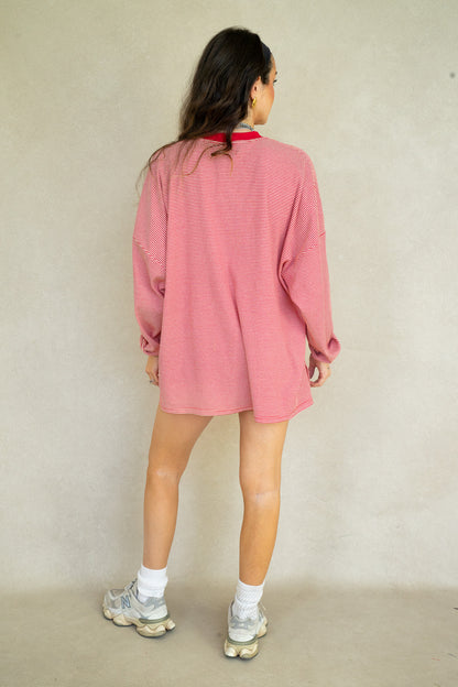 Alex Striped Top- Red