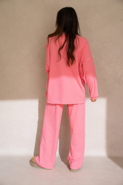 Katy Striped Top: Pink/Red