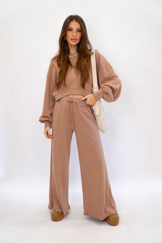 Lacey Rib Wide Leg Pants (Multiple Colors)