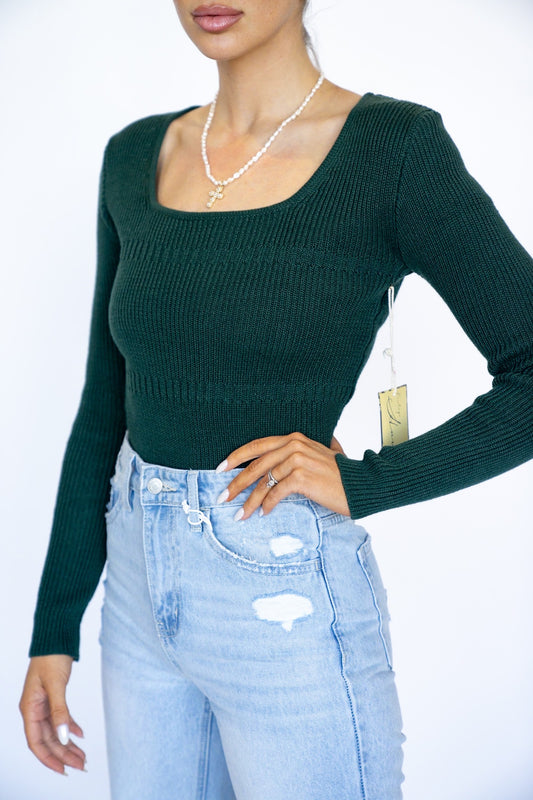 Jade Square Neck Sweater