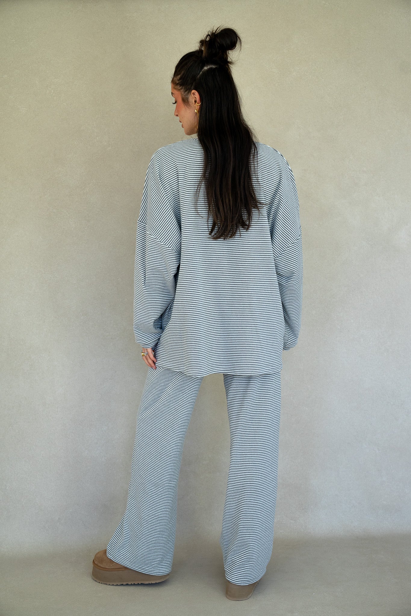 Katy Striped Pants - Grey