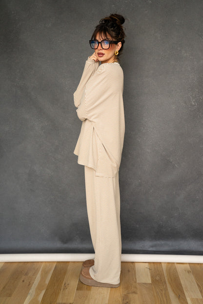 Katy Striped Top - Beige