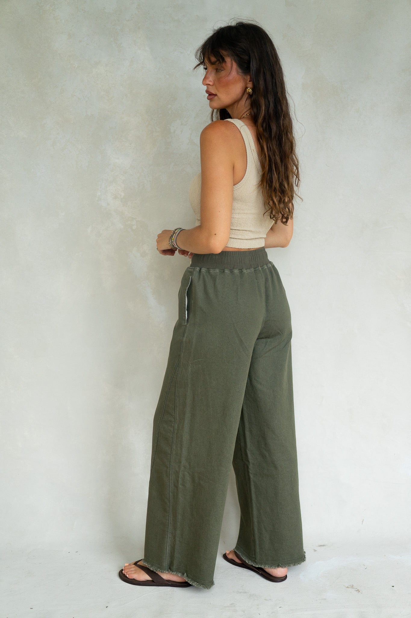 Olive Wide Leg Pants