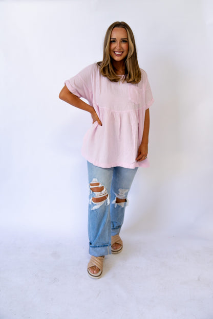 Babydoll Gauze Top (Multiple Colors)