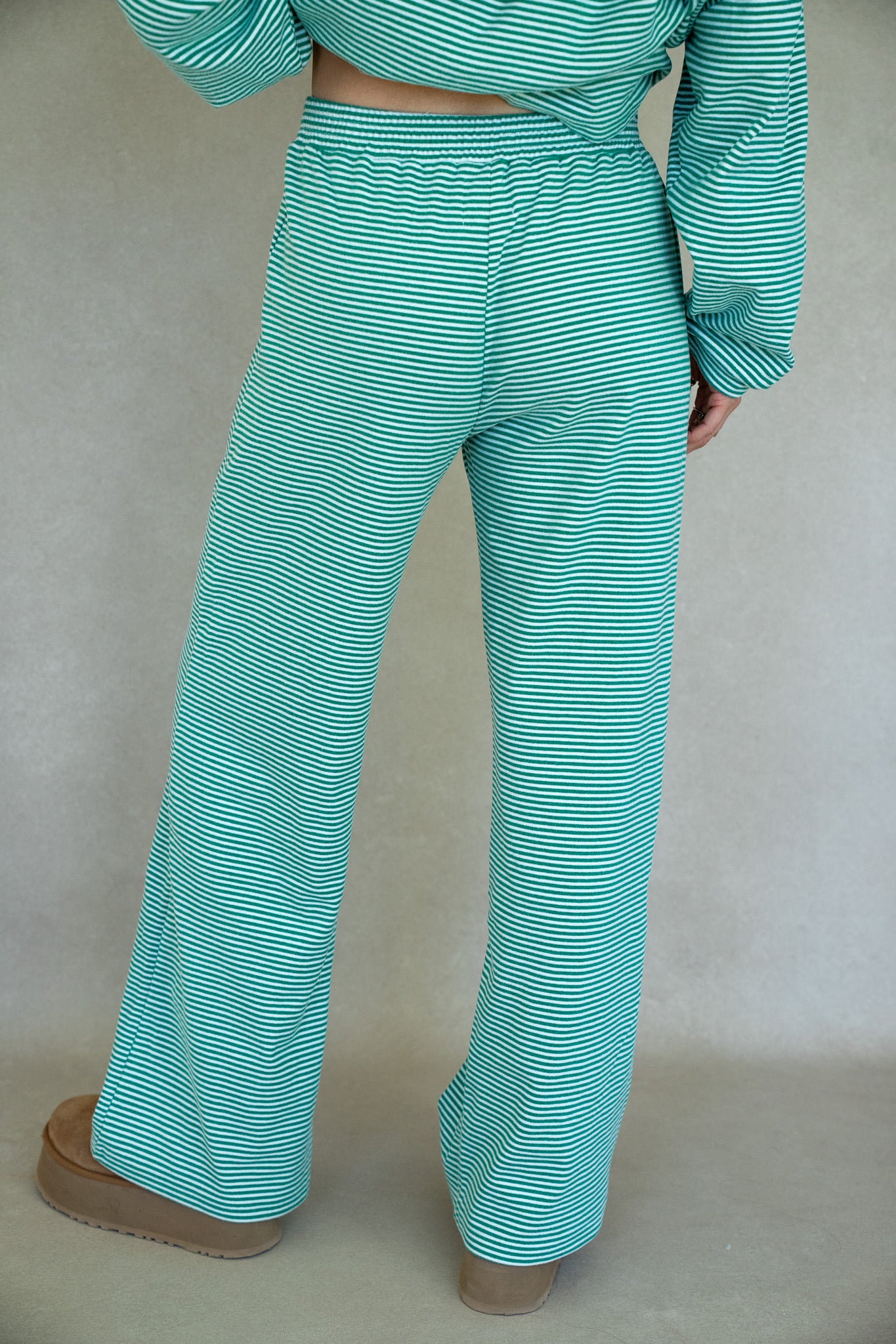 Katy Striped Pants - Green/White