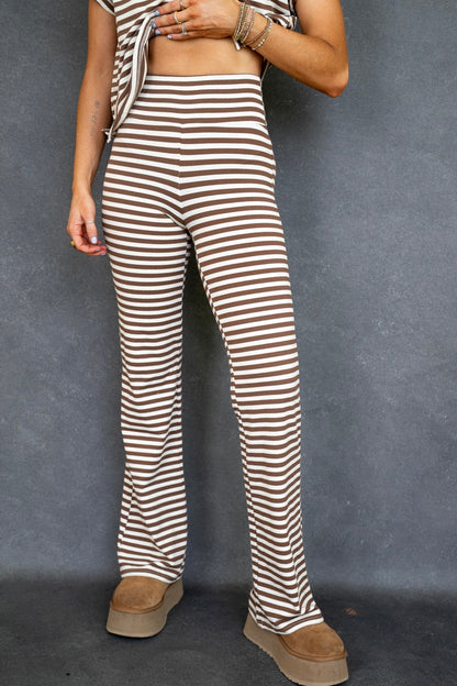 Heidi Fit & Flare Pants - Brown
