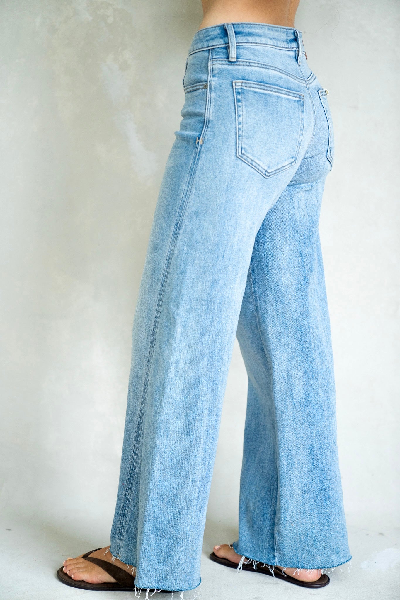 Mid Rise Seamed Denim