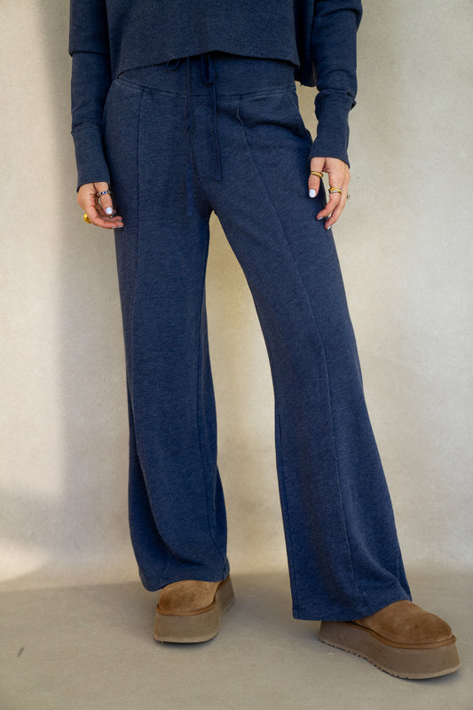 Terry Ribbed Raw Hem Pants (Multiple Colors)