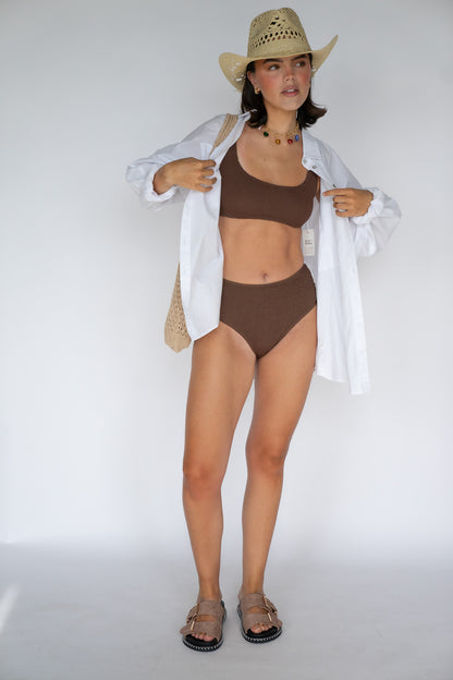 Cocoa Crinkle Bikini Set