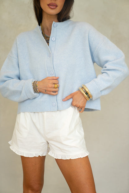 White Ruffle Shorts