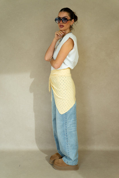 Pointelle Knitdown Scarf