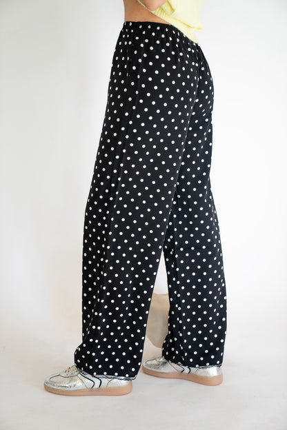 Polka Dot Satin Pants