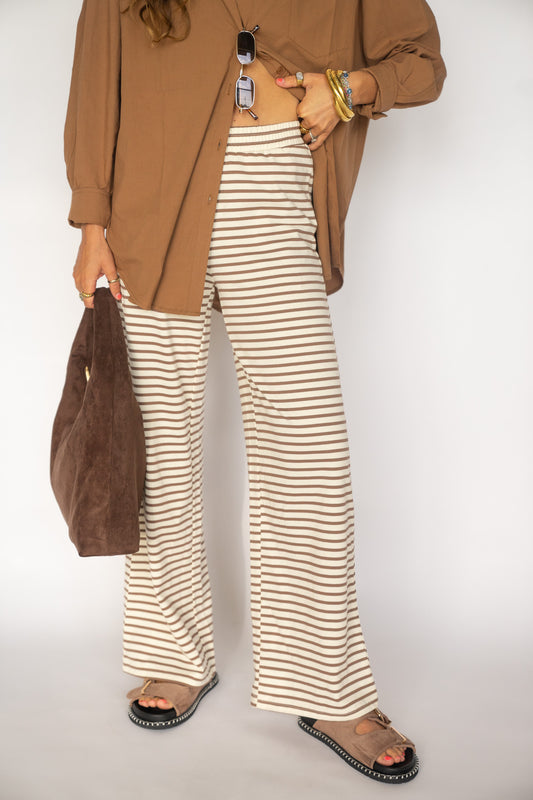 Mocha Striped Pants