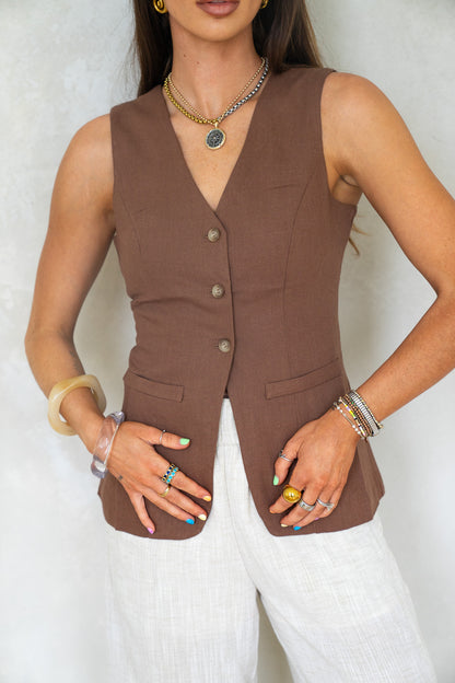 Chic Brown Vest