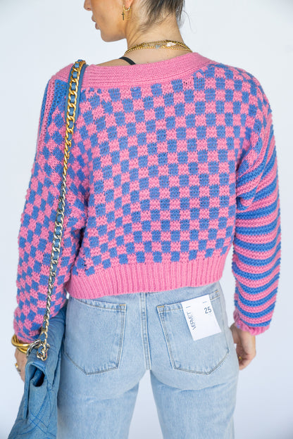 Mixed Up Cropped Cardi Multiple Colors)