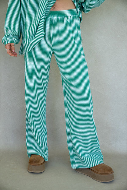 Katy Striped Pants - Green/White