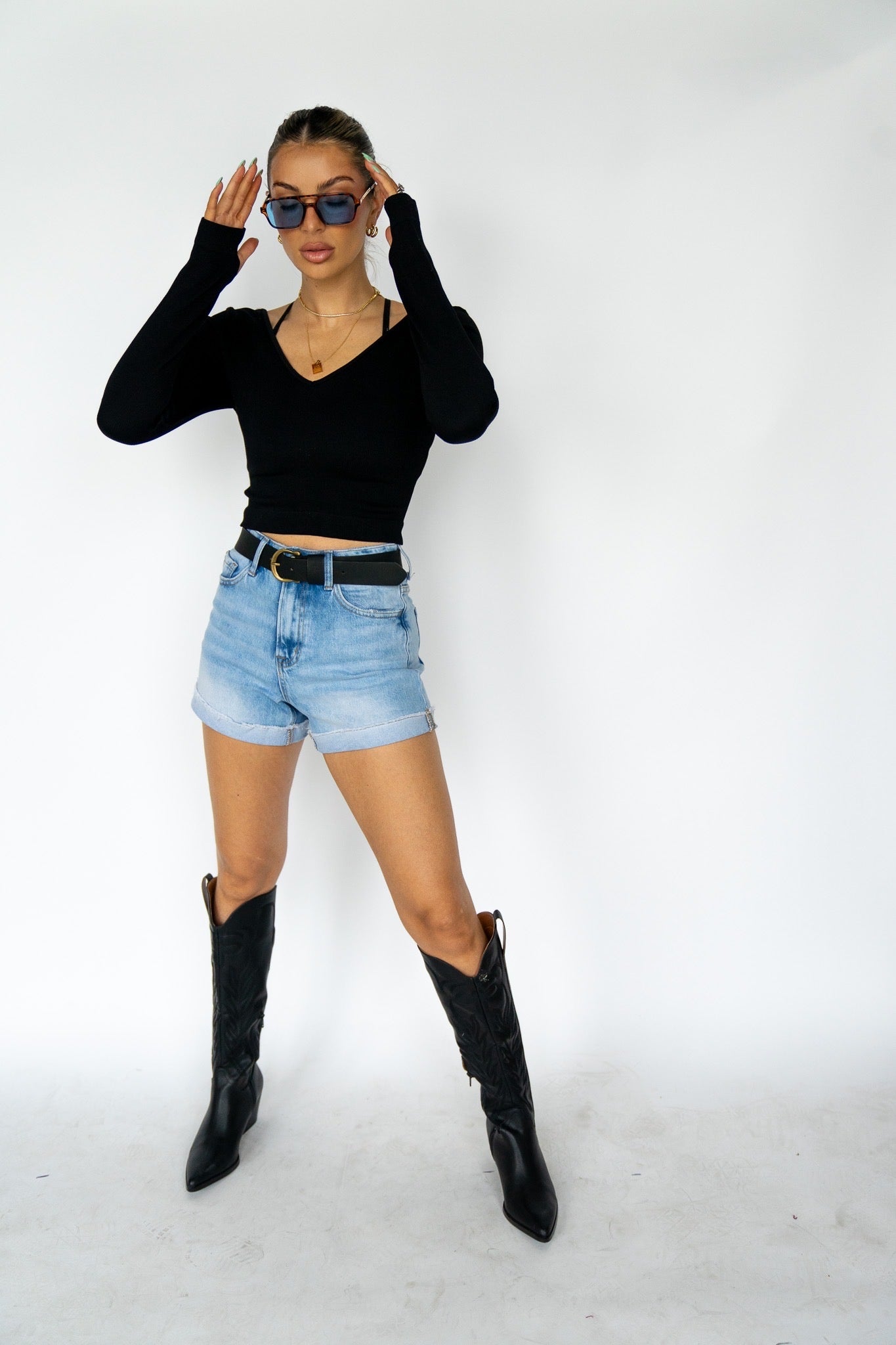 Double V Neck Top (Multiple Colors)