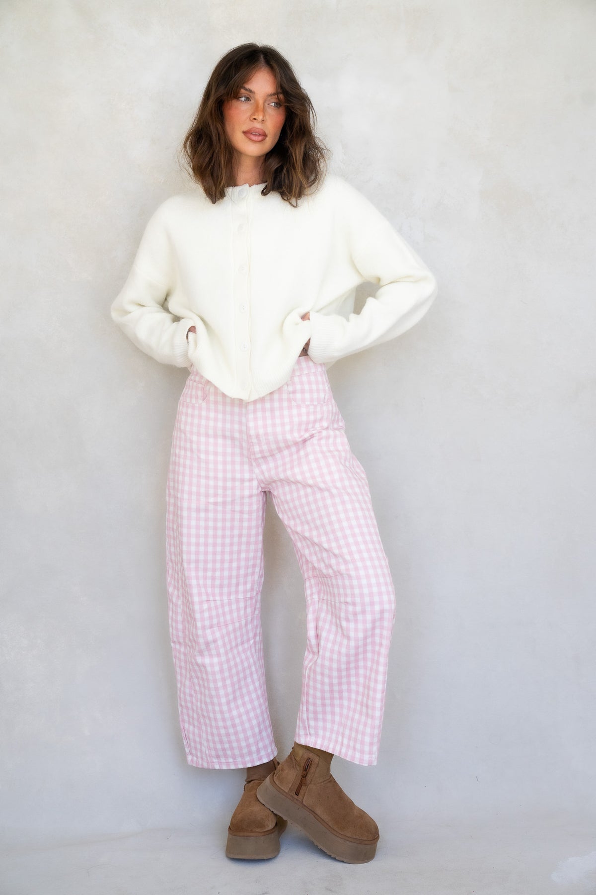 Pink Gingham Barrels