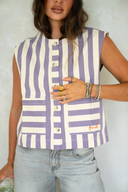 FRNCH Striped Vest