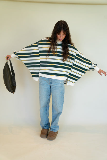 Striped Oversized Crewneck