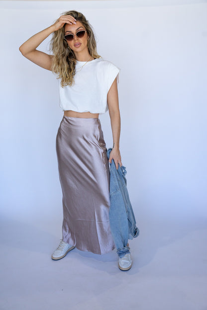 Maxi Satin Skirt (Multiple Colors)