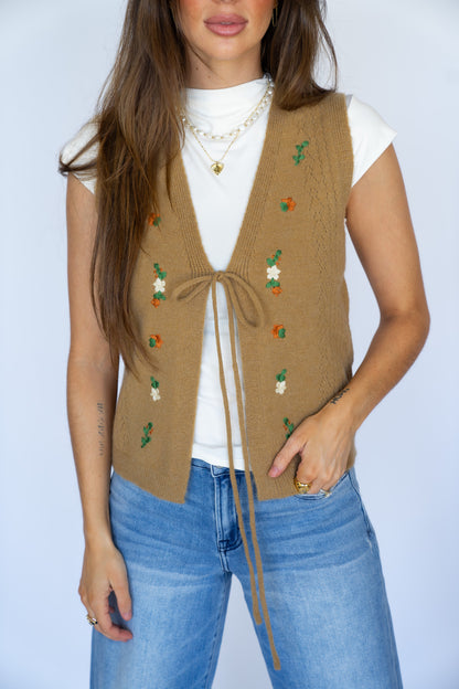 Floral Knit Vest