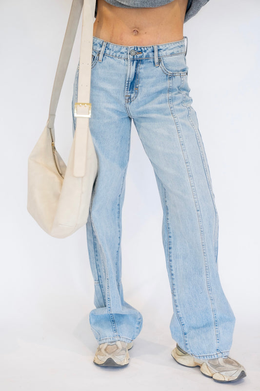 Light Wash Seamed Logan Jeans