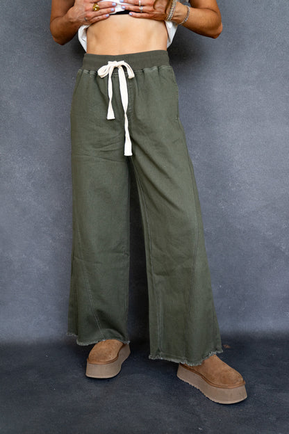 Olive Wide Leg Pants