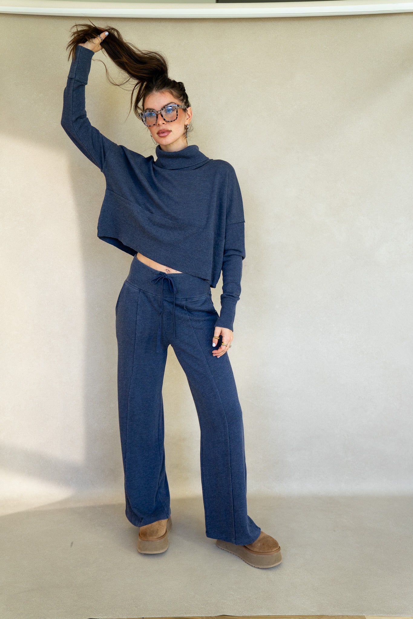 Terry Ribbed Raw Hem Pants (Multiple Colors)