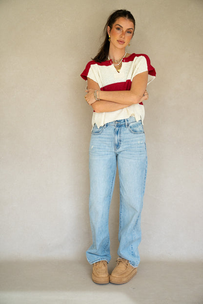 Color-block Patch Sweater