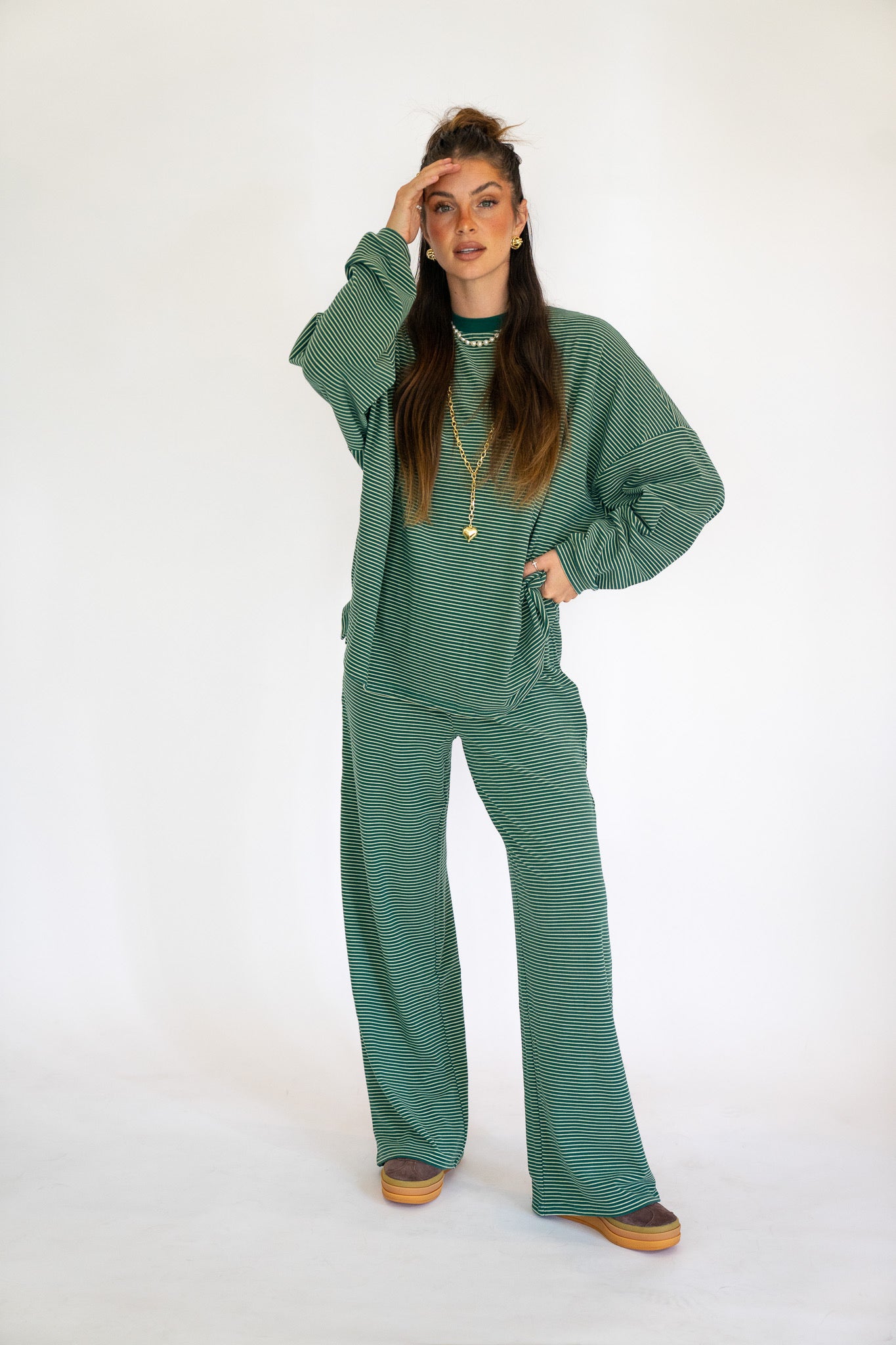 Green Striped Pants