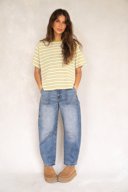 Mustard Vintage Striped Tee