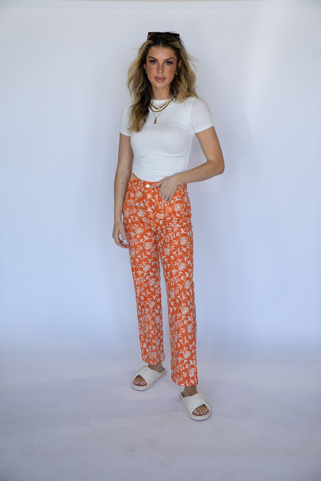 Floral High Waist Pants